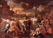 The Adoration of the Golden Calf g Poussin